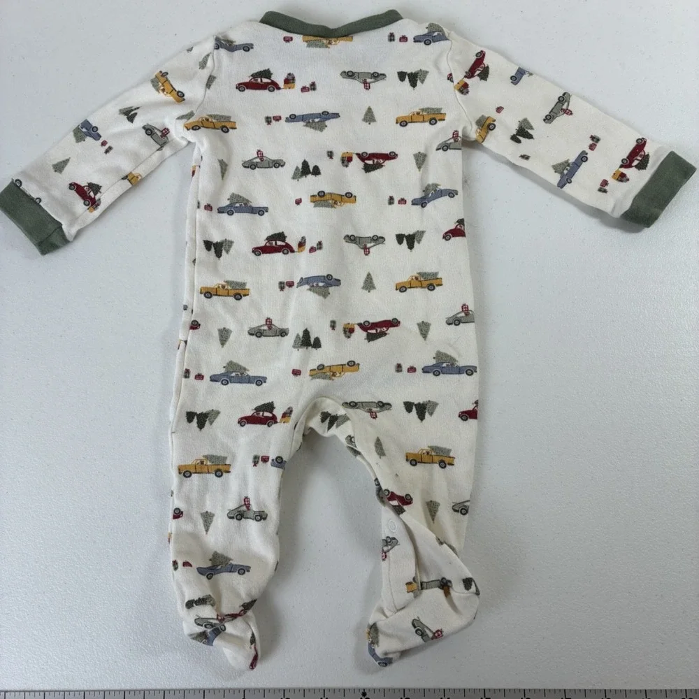 Chickpea Organic Size 0-3 months 100% Organic Cotton Bodysuit Snaps Vintage Cars